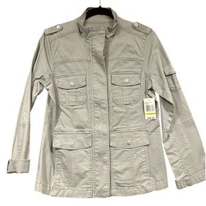 🆕 Kensie Women's Utility Lightweight Spring Jacket Color Desert Sage Sz M